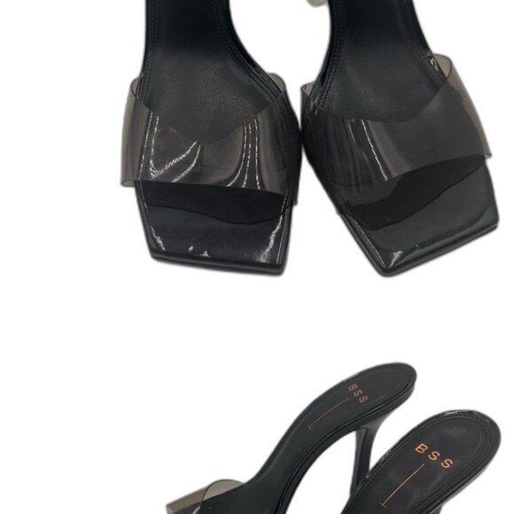 Black Suede Studio Pump in PVC/Patent leather lining, sz 35.5 - Picture 5 of 5